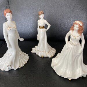 Coalport ladies 5" figurines x 3